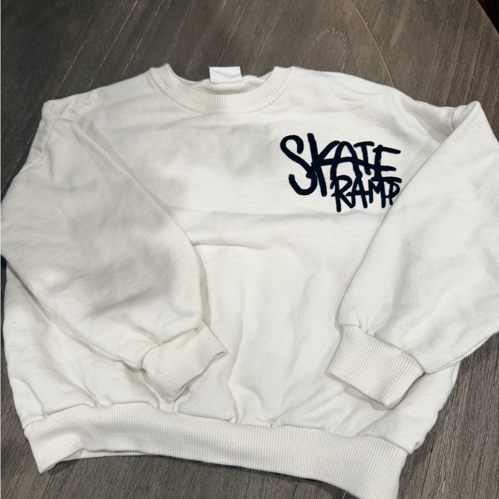 Zara Cream Casual skateboard Sweatshirt kids